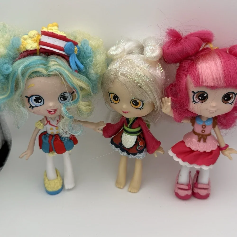 Shopkins‎ Shoppies Doll Lot of  3 Popette Popcorn,  Sara Sushi & Donatina Donut